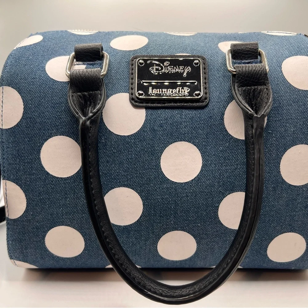 Loungefly Blue and White Polka Dot Women's Bag